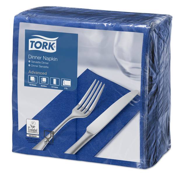 TORK-470405 dunkelblaue Dinnerservietten 1/8 gefaltet –