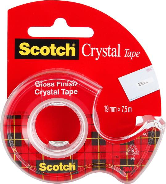 Crystal Tape 19mmx7.5m kristallklar, auf Abroller SCOTCH 6-1975D