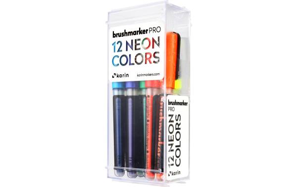 Brush Marker PRO Neon colours 12 Stück KARIN 27C12