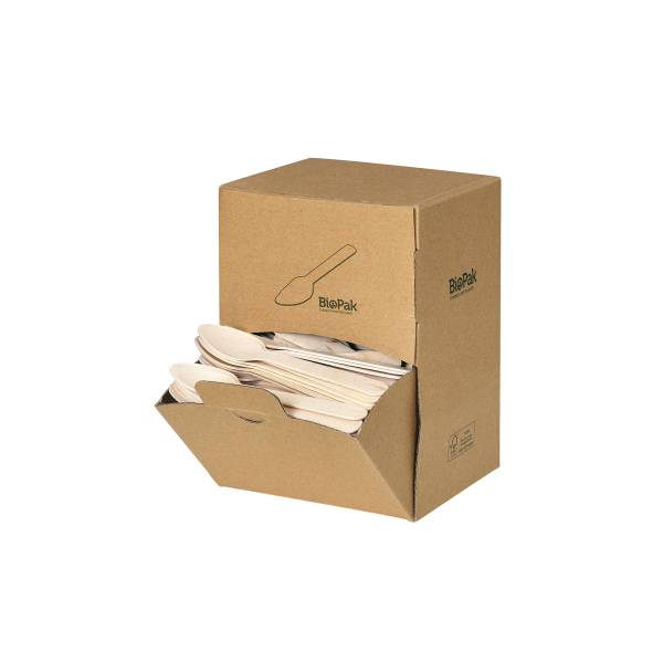 DUNI Einweggeschirr Kaffeelöffel Spenderbox, 11cm BioPak – 1 Spenderbox à 400…