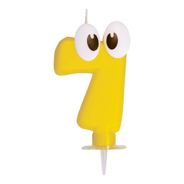 Zahlenkerze mit Halter -7- 80mm – 1 Stück