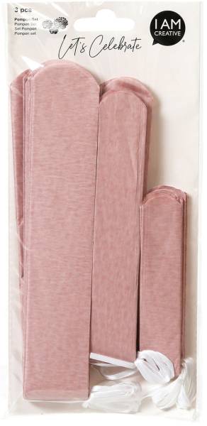 AM CREA Pompon Set,rosa,20,30,40cm 3 Stück I 6010.966