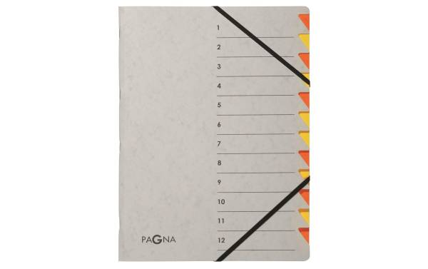 PAGNA Ordnungsmappe Easy Grey, A4, 12 Fächer, grau / orange