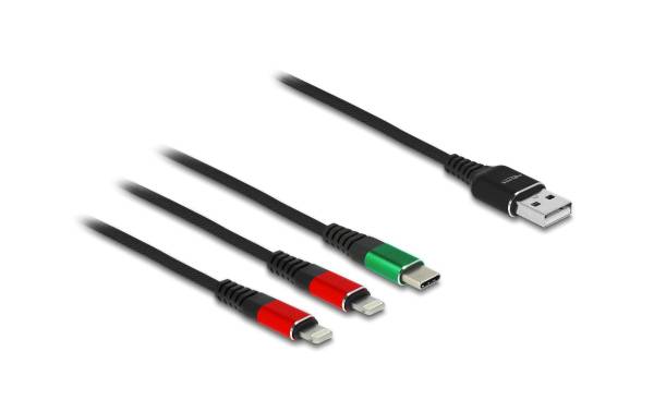 Delock USB-Ladekabel USB A – Lightning/USB C 0.3 m
