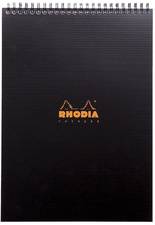 RHODIA Spiralnotizblock Notepad, DIN A4, kariert, schwarz