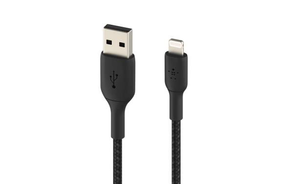 Belkin Boost Charge Braided Lightning to USB-A Cable 2m - black