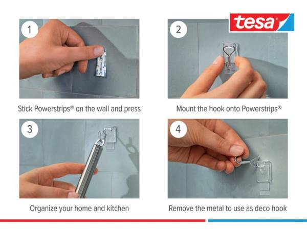 tesa Powerstrips Haken WIRED HOOK SMALL, transparent
