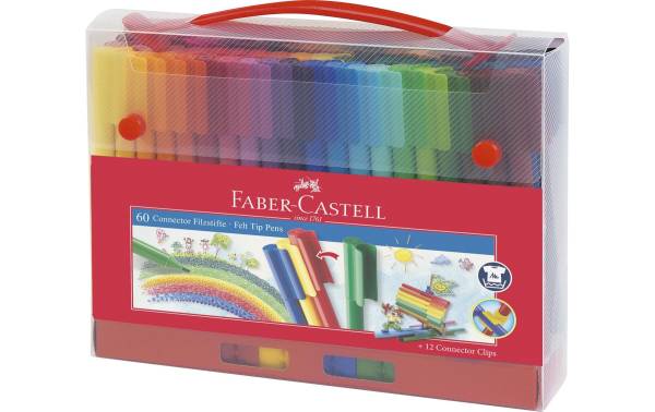 FABER-CASTELL Fasermaler CONNECTOR PEN, 60er Koffer