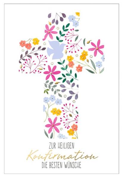 SUSY CARD Konfirmationskarte 'Blütenkreuz'