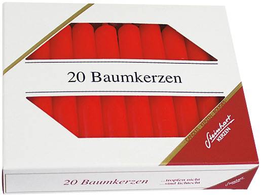 Baumkerzen 100x13mm rot 20 Stück STEINHART 02333-10