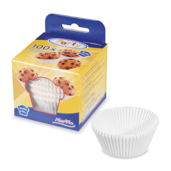 Gebäckkapsel (PAP) weiß 50 x 30 mm – 100 Stück