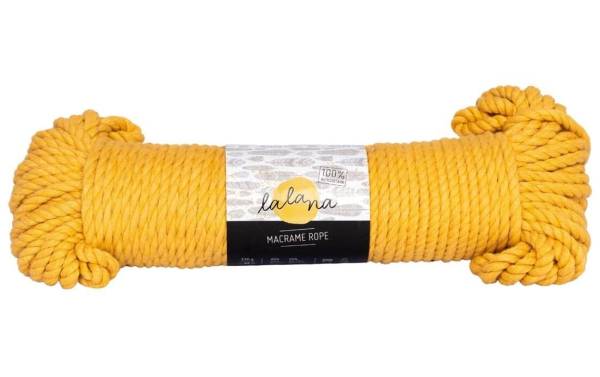 lalana Wolle Makramee Rope 5 mm, 330 g, Senfgelb