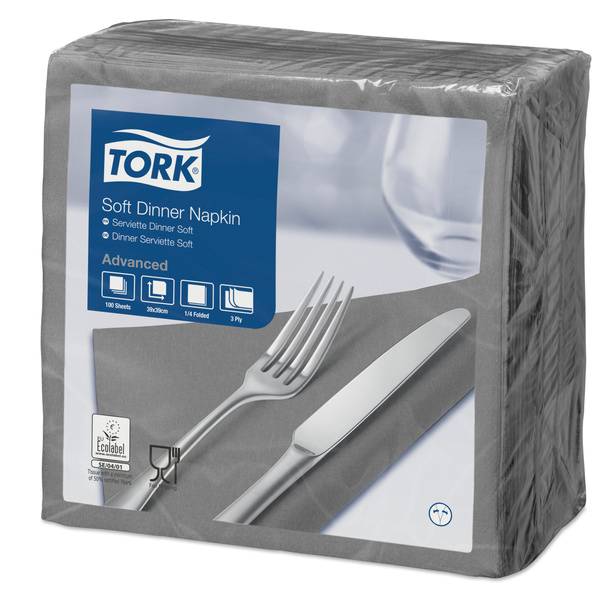 TORK-477673 Soft Dinnerservietten Grau –