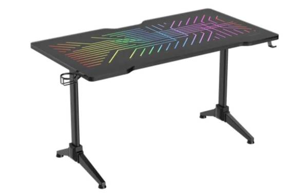 RGB Gaming Desk DT420 Glass LED Tabletop,140x75 cm DELTACO GAM150