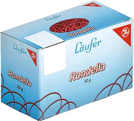 LÄUFER Rondella Gummibänder 51645 rot, 100mmx4,0mm 50g