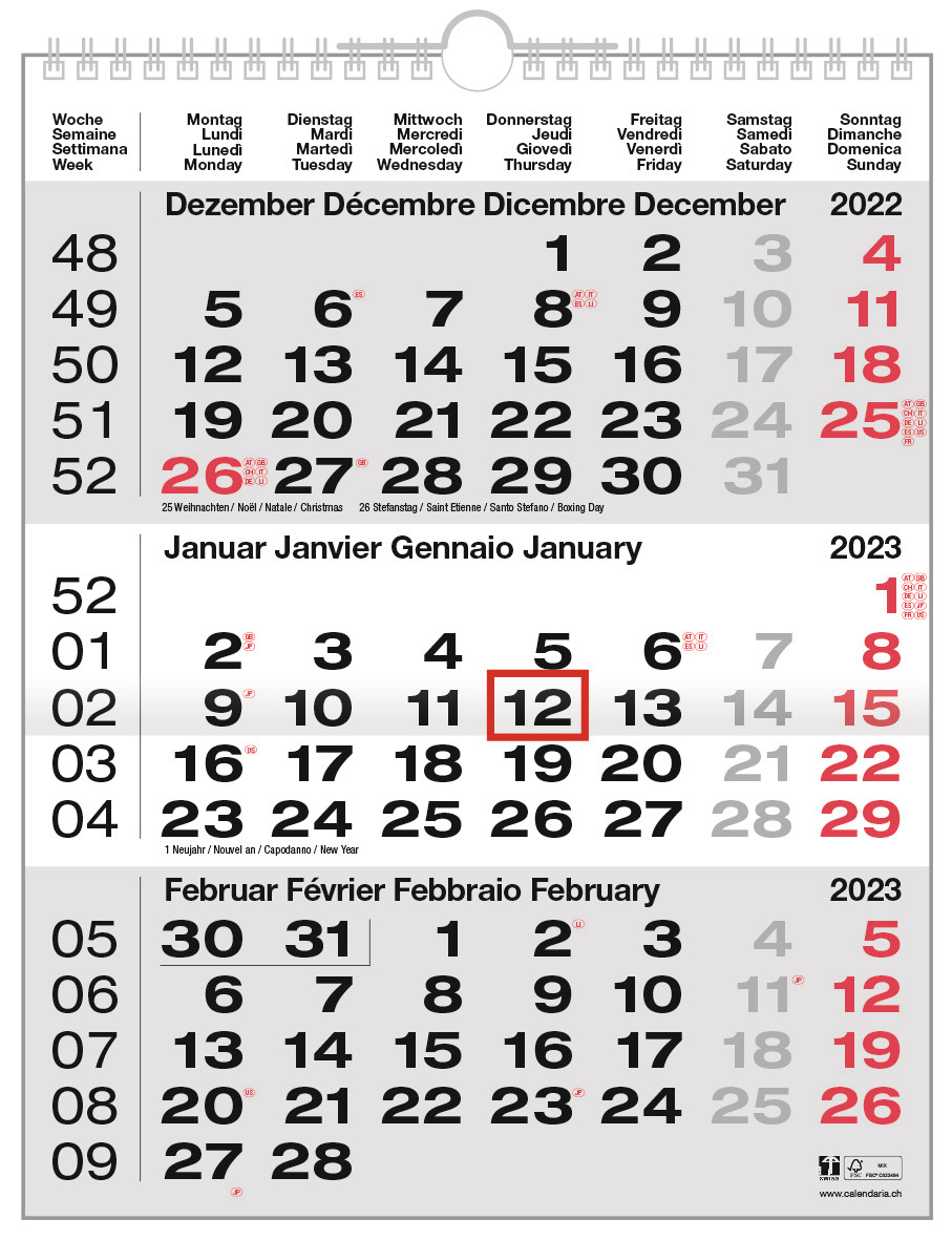 Kalender Jahr | Bürobedarf | Office | 1-stop.shop | Alpine Professional AG