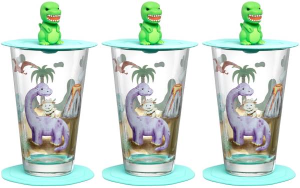 Leonardo Kindertrinkglas Avventura 300 ml, 3 Stück, Dinosaurier