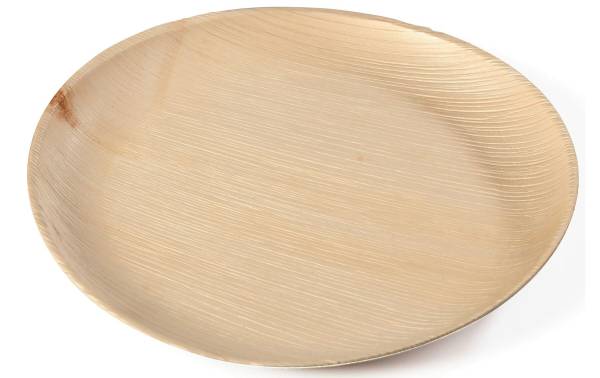Sier Einwegteller Palm 18 cm, 20 Stück, Hellbraun