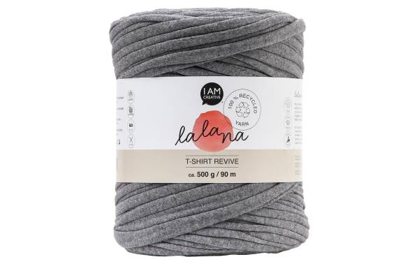 lalana Wolle T-Shirt Revive 5 mm, 500 g, Grau