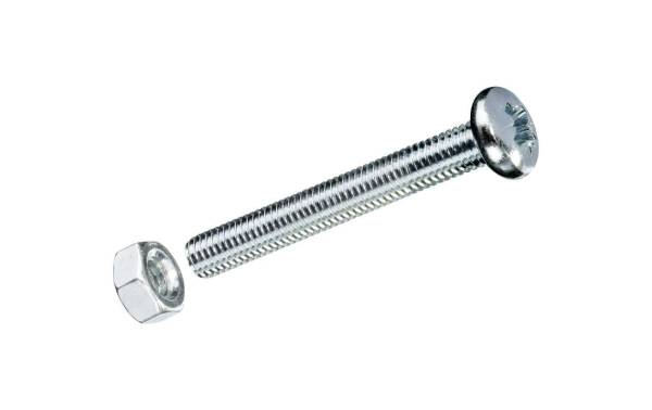Krafter Metrische Schrauben M 4 x 30 mm, mit Muttern, Stahl, 10 Stk