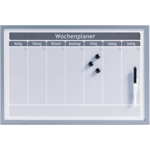 ZELLER Wochenplaner Metall 60×40 cm 11515 weiss