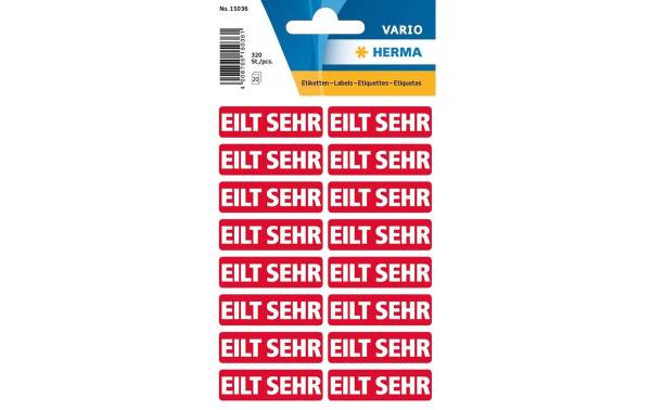 HERMA Textetiketten "EILT SEHR", 12 x 40 mm, rot / weiß