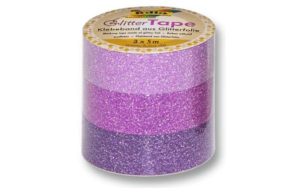 folia Deko-Klebeband "Glitter Tape", rosa/pink/lila