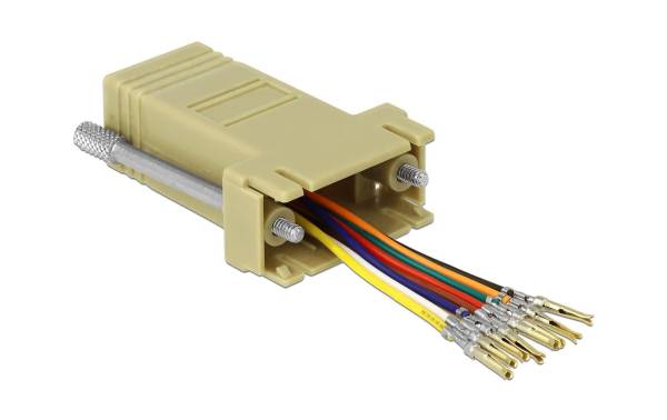 Delock Adapter RJ-45 – RS-232 DB9 (f-f) grau