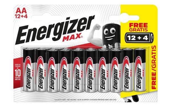 Energizer Batterie Max AA 12+4 Stück