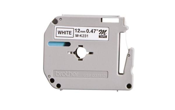 Brother Beschriftungsband M-K231 Schwarz auf Weiss