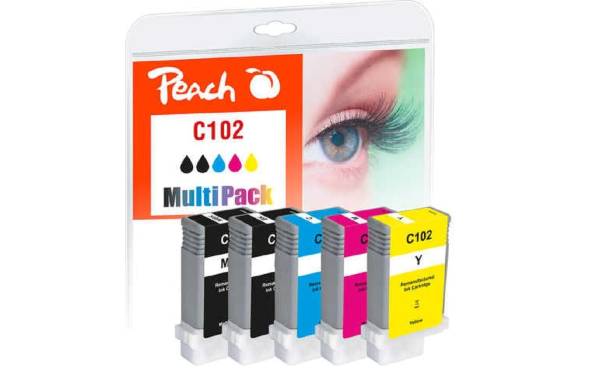 Peach Tinte Canon PFI-102 BK, MBK, C, M, Y