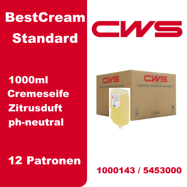 12x CWS Seifencreme Best Cream Standard 1000 ml (5453000) 1 Karton