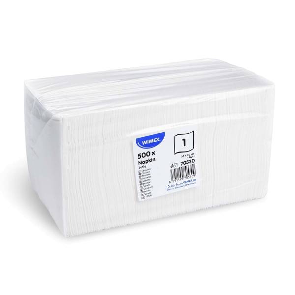 Serviette 1-lagig weiß 30 x 30 cm – 500 Stück