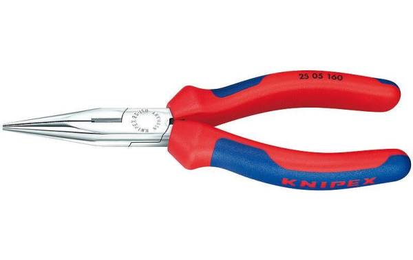 Knipex Flachrundzange mit Schneide verchromt
