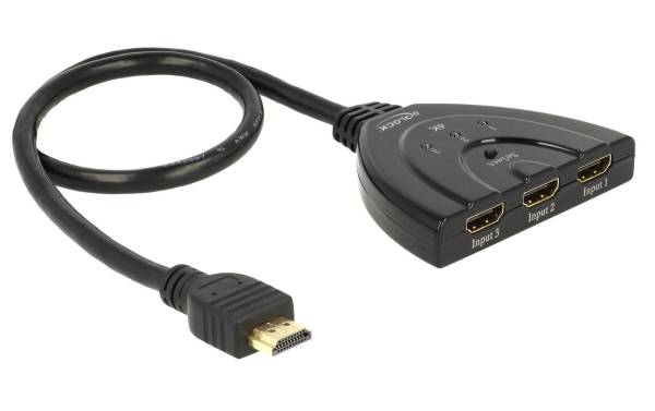 Delock Verteiler 3 Port HDMI Switch 4K/60Hz