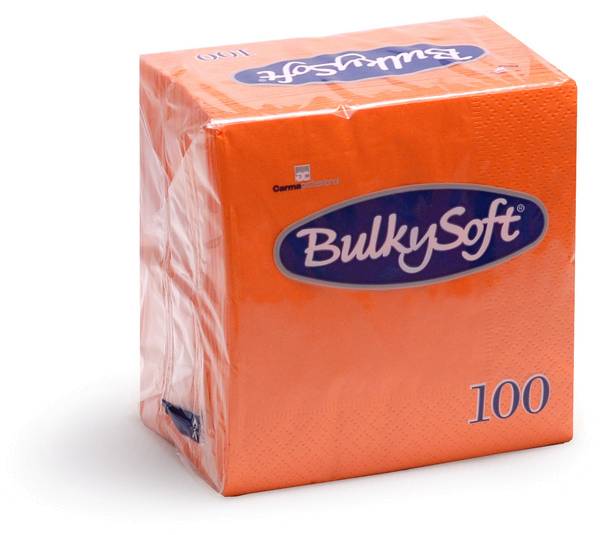 Servietten Bulkysoft 2-lagig, 1/4 Falz orange 24x24cm -2000 Stück