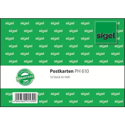 sigel Vordruck "Postkarten", A6 quer, 10 Blatt, im Heft
