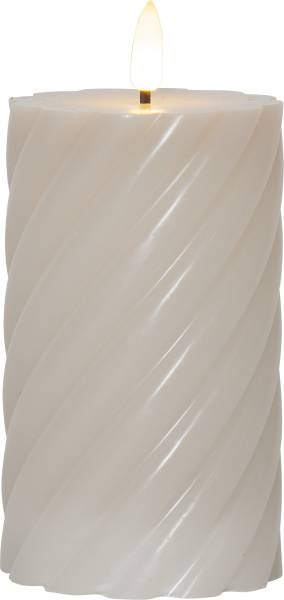 LED Pillar Kerze Flamme Swirl