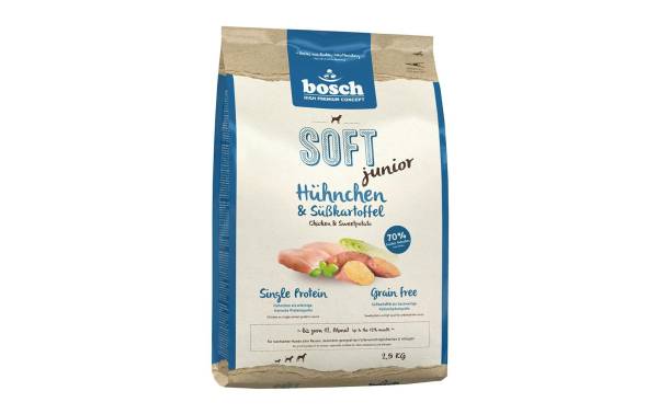 Bosch Tiernahrung Halbfeuchtfutter Soft Junior, Huhn &amp; Süsskartoffel, 2.5 kg