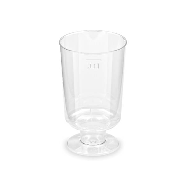 Trinkglas (PS) mit Fuß 51mm 0,1L – 15 Stück