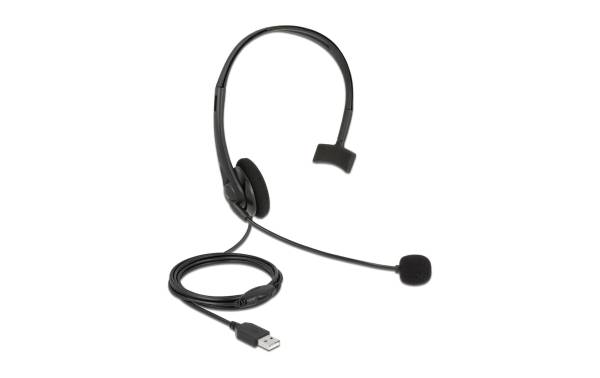 Delock Headset USB Mono für PC und Notebook – Ultra-Leicht