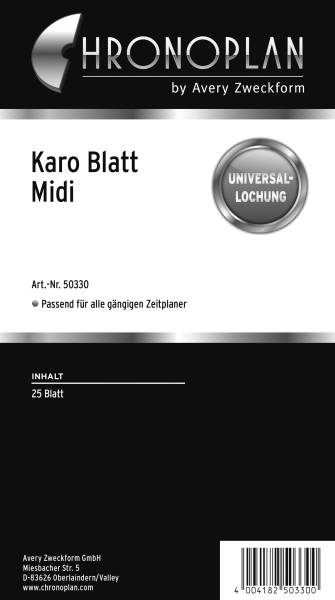 CHRONOPLAN Blatt kariert Midi 25 Blatt 50330Z.23