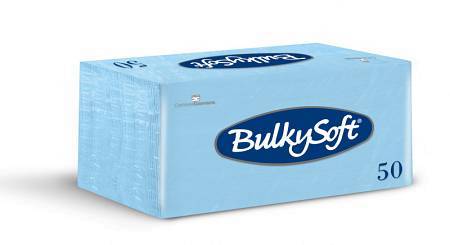Servietten Lunch Bulkysoft, 2-lagig, hellblau, 38x38cm, 1/8 Falz - Karton à 40 Pack / Pack à 50 Serv