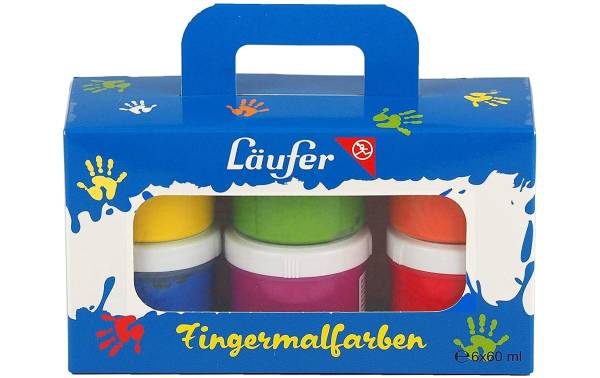 Läufer Fingerfarbe, farbig sortiert, 6 x 60 ml Set