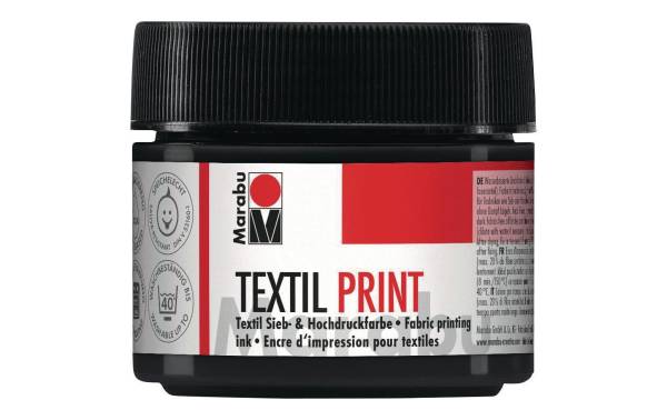 Marabu Textilfarbe "Textil Print", lampenschwarz, 100 ml