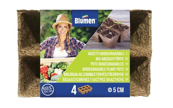 Blumen Aufzuchttöpfe Bio 5 cm quadratisch, 24 Stück