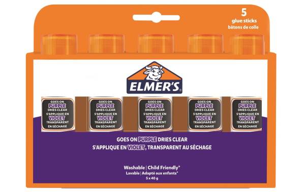 ELMER&#039;S Klebestift Disappearing Purple, 40 g, 5er Blister