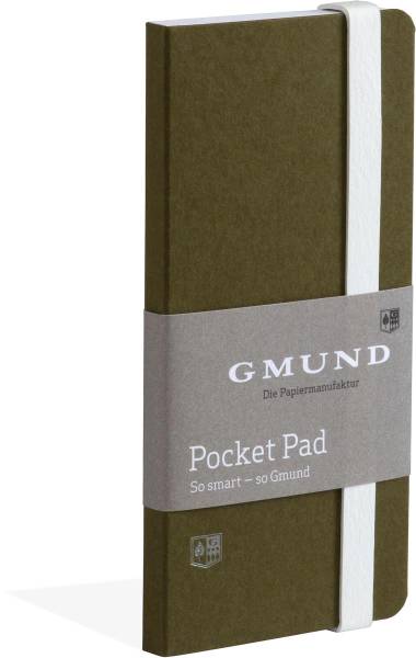 GMUND Pocket Pad 6.7x13.8cm 38794 olive, blanko 100 Seiten