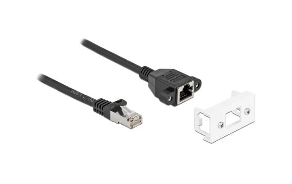 Delock Patchkabel für Easy 45 Modul Cat 6A, S/FTP, 2 m, Schwarz