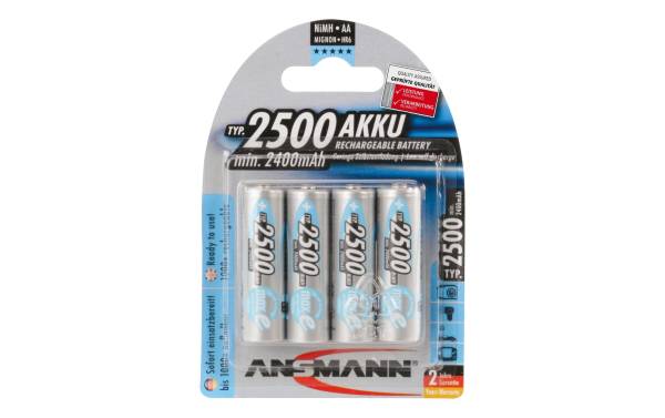 ANSMANN NiMH Akku maxE+, Mignon (AA) 2.500 mAh, 4er Blister